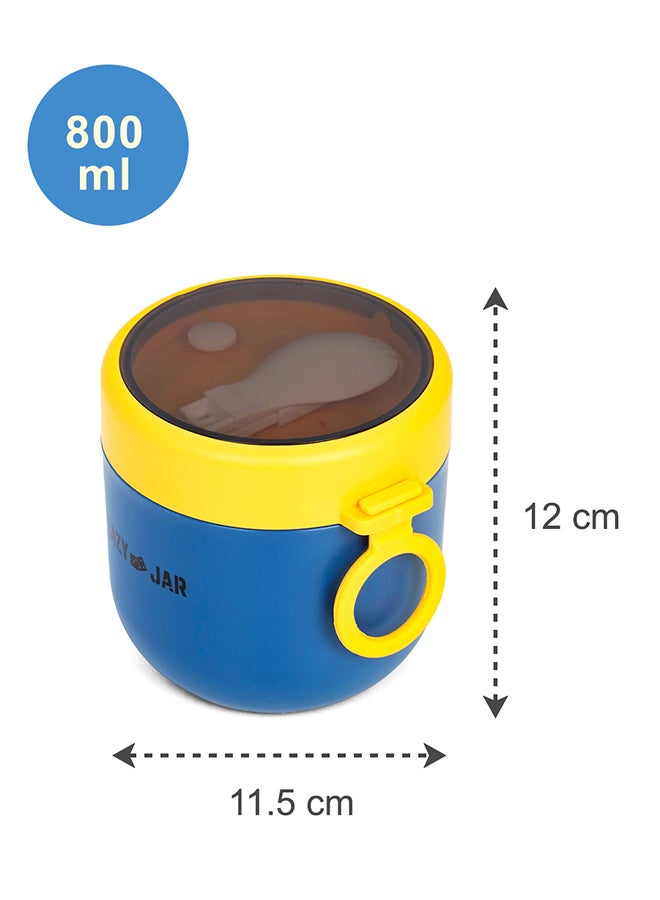 Eazy Kids صندوق غداء من الفولاذ مع ملعقة قابلة للطي - أزرق - Image 4