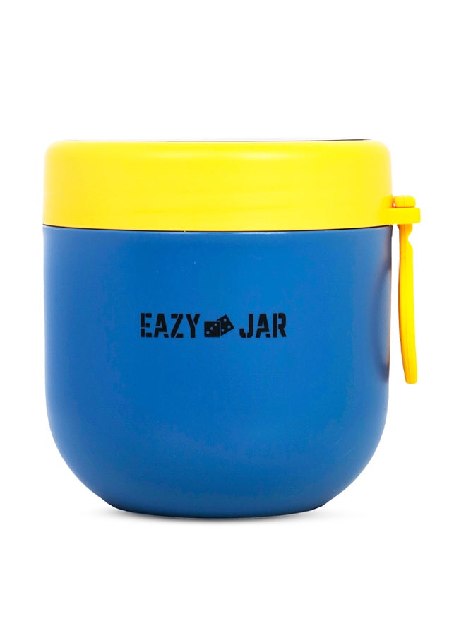 Eazy Kids صندوق غداء من الفولاذ مع ملعقة قابلة للطي - أزرق - Image 1