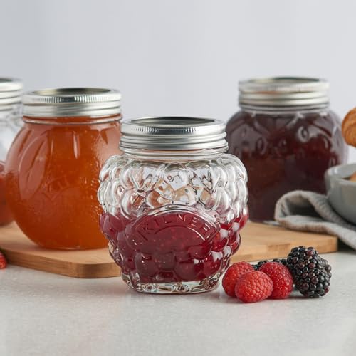 Kilner Premium 400ml Berry Shaped Airtight Preserve Glass Jars for Kitchen Storage, ideal for Jams, Chutneys | Multipurpose, Eco-Friendly, Reusable Transparent Glass Containers - Image 3