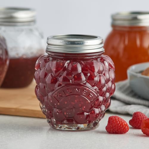 Kilner Premium 400ml Berry Shaped Airtight Preserve Glass Jars for Kitchen Storage, ideal for Jams, Chutneys | Multipurpose, Eco-Friendly, Reusable Transparent Glass Containers - Image 2