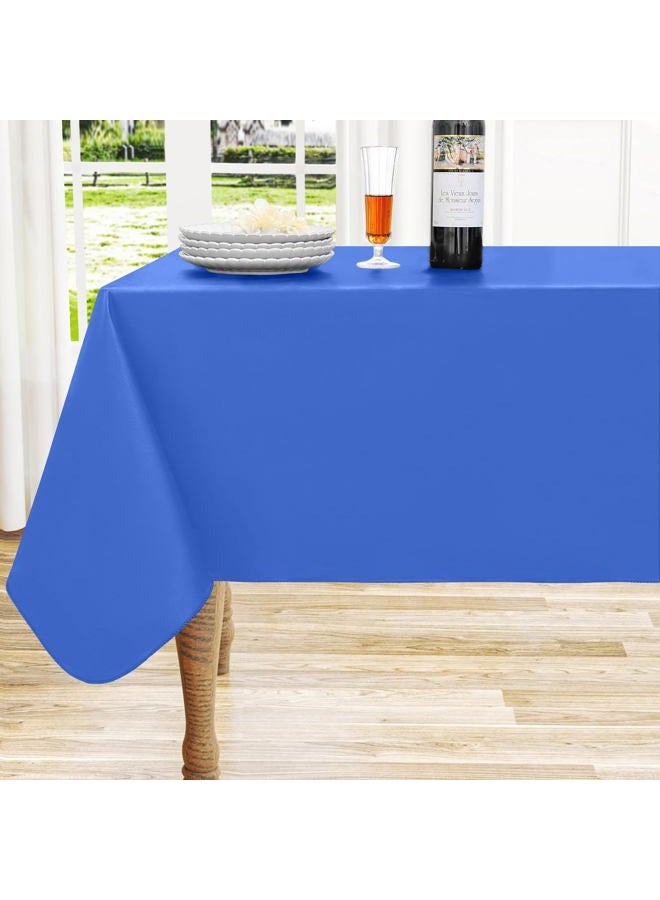 Homing Rectangle Vinyl Tablecloth, Waterproof Spillproof Plastic Flannel Backed Table Cloth, Wipe Clean Table Cover for Dining, Buffet Parties and Camping (Blue, 60" x 84") - Image 1