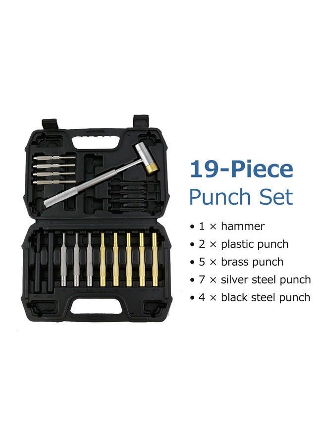 NIBEMINENT 19 Pieces Punch Set For Watch Jewelry And Craft Multicolour 23.00X4.60X15.50cm - Image 2