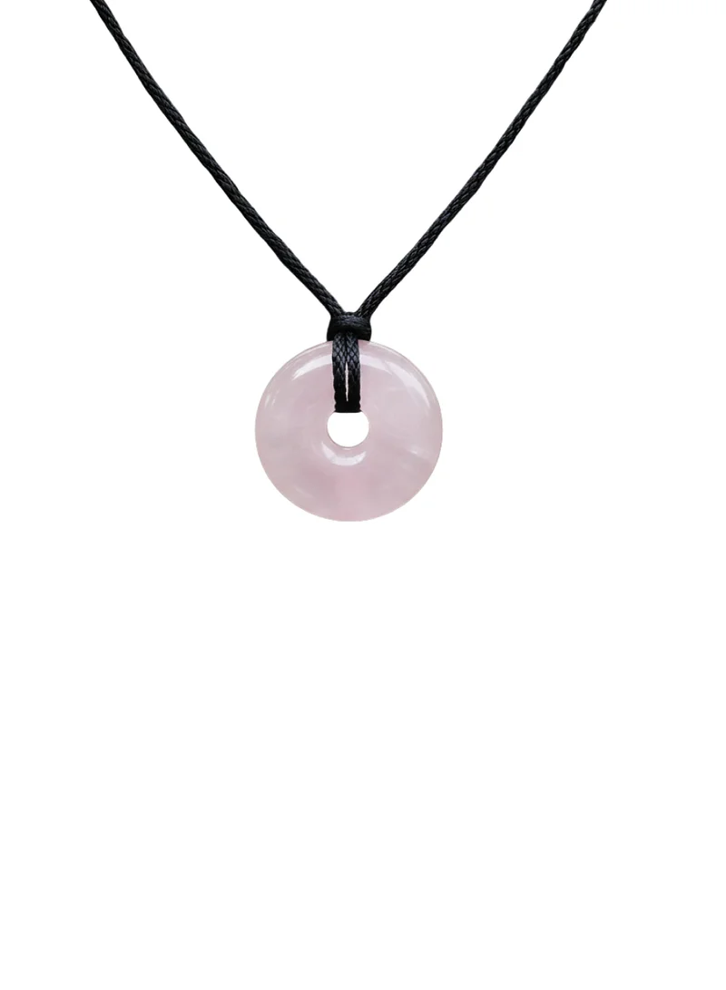 British Fossils قلادة دونات 6 ملم بالكوارتز الوردي