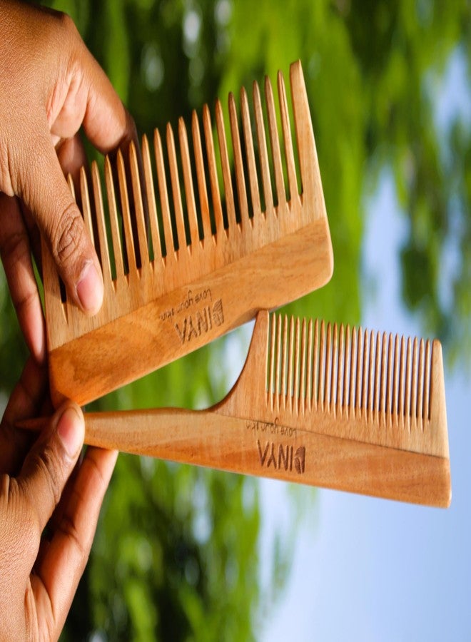 Dinya™ - Pintail and Large Spaced Neem Comb Combo | Buy Pintail and Large Spaced Neem Comb Online | Frizz Control | Dandruff Free | Hair Fall Reduction for All Hair Types - Image 2