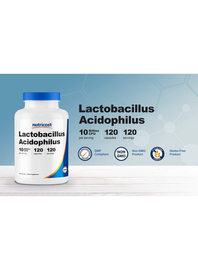 Nutricost Lactobacillus Acidophilus 10 Billion CFU, 120 Vegetarian Capsules - Image 3