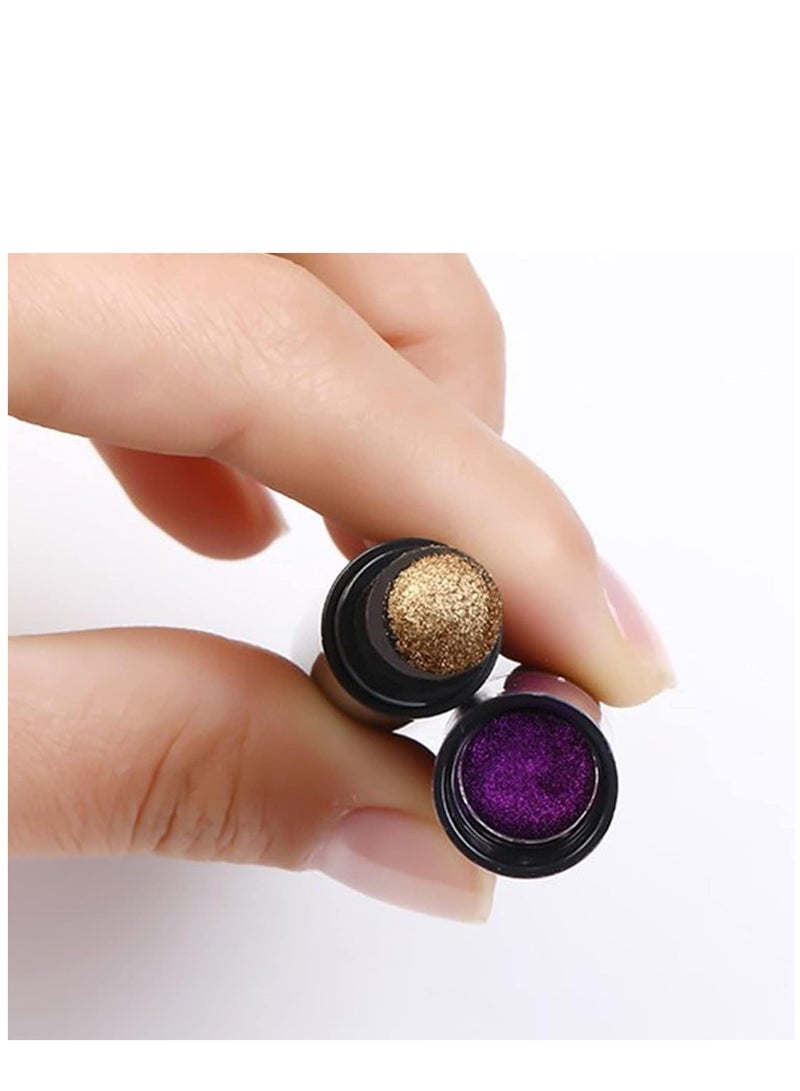 KASTWAVE Air Cushion Nail Powder Pen, 6 Pcs Long Lasting Holographic Mirror Effects Nail Manicure Cushion Magic Pen Laser Phantom Chrome Nail Powder Aurora Pearlescent Manicure 0.5g/Box - Image 2