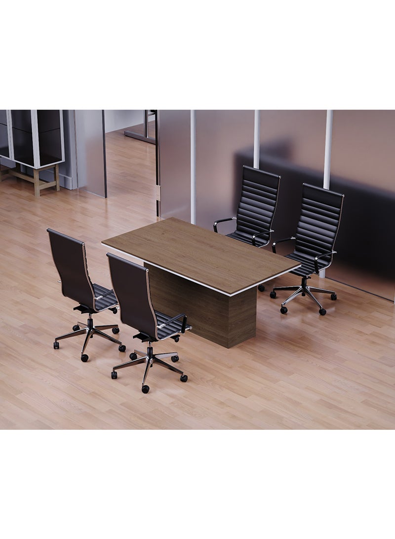 Mahmayi Simplistic Conference Table for Office, Office Meeting Table, Conference Room Table (Truffle Davos Oak, 180) - Image 1