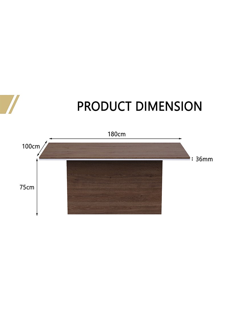Mahmayi Simplistic Conference Table for Office, Office Meeting Table, Conference Room Table (Truffle Davos Oak, 180) - Image 3