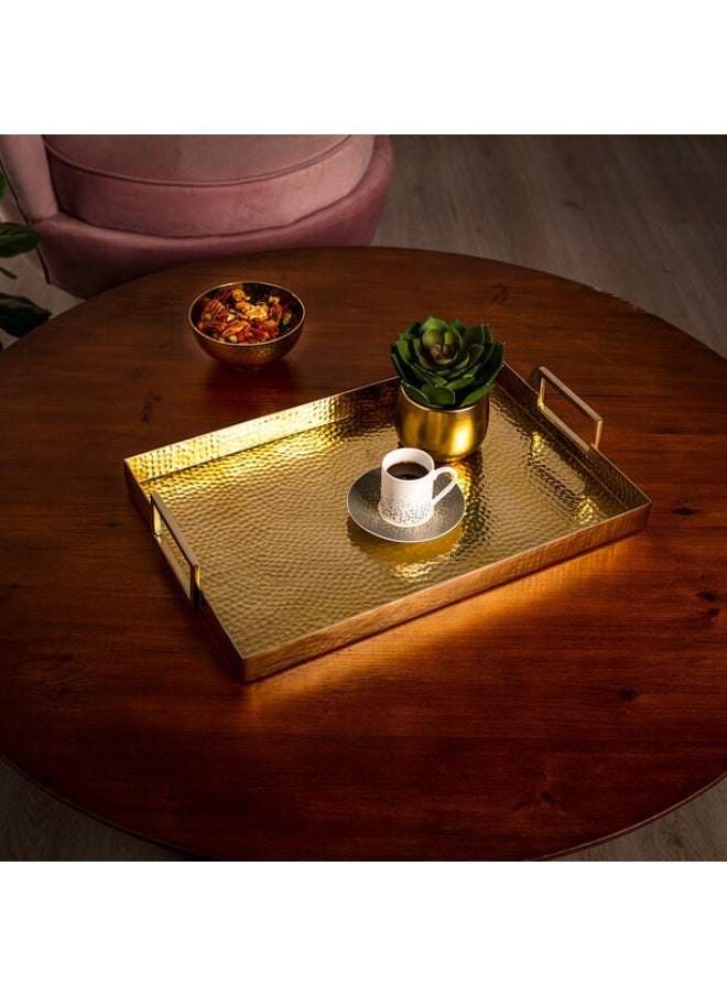 Dallaty Rectangular Serving Tray Gold Plated 48x31x6.5 Cm  - Image 1
