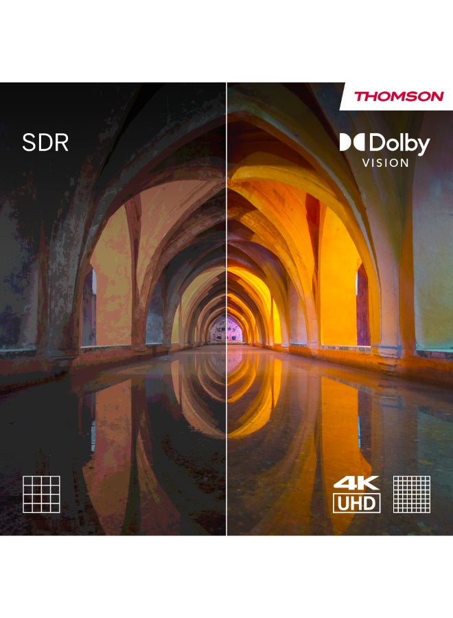 Thomson تلفاز ذكي جوجل QLED من طومسون 50 بوصة - موديل 2025 مع رؤية دولبي وأتموس، تحكم صوتي ذكي، مساعد جوجل، تطبيقات يوتيوب ونتفليكس مدمجة، تصميم أرجل جانبية، تلفاز ذكي بشاشة QLED - Image 4