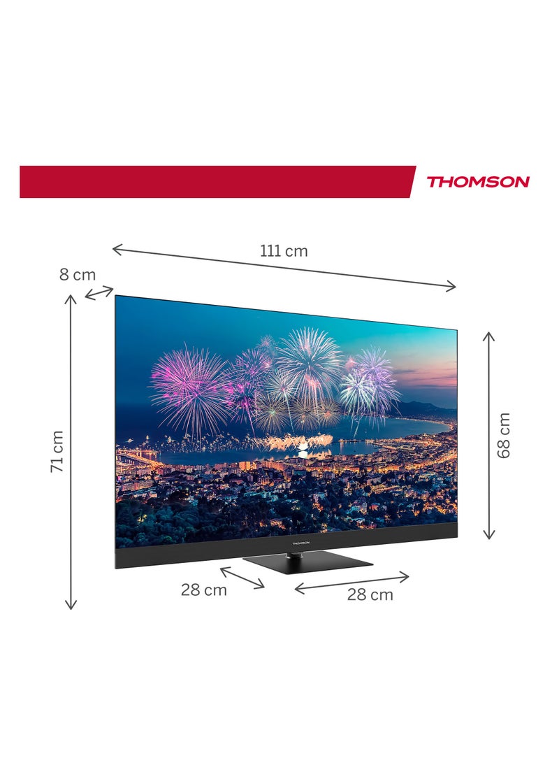 Thomson تلفاز ذكي جوجل QLED من طومسون 50 بوصة - موديل 2025 مع رؤية دولبي وأتموس، تحكم صوتي ذكي، مساعد جوجل، تطبيقات يوتيوب ونتفليكس مدمجة، تصميم أرجل جانبية، تلفاز ذكي بشاشة QLED - Image 3