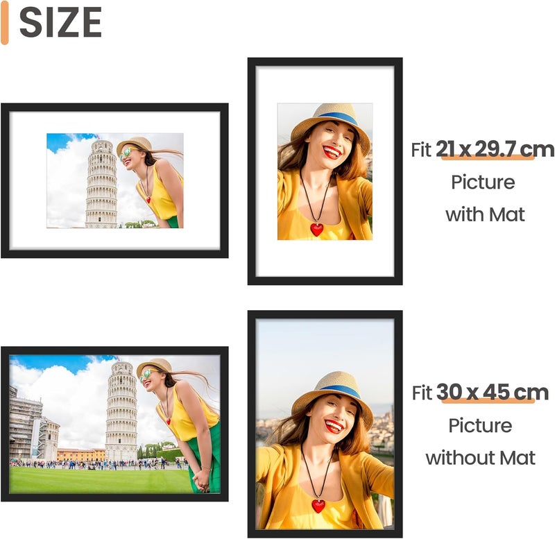 أبس سيمبلز أوبسيمبلز 3 عبوات إطارات صور سوداء، 30 × 45 سم، إطار 30 × 45 أسود، ملصق - Image 2