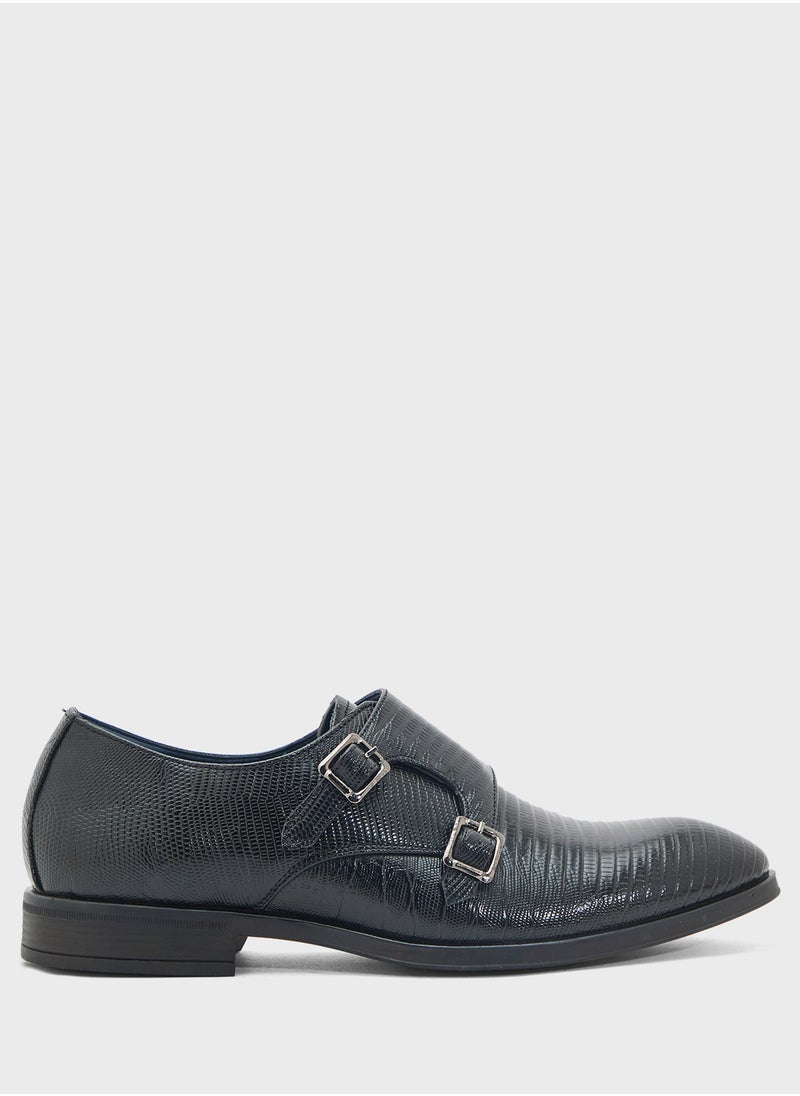 Robert Wood - Snake Print Formal Monk Shoes - Image 1