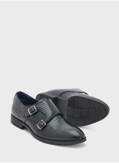 Robert Wood Snake Print Formal Monk Shoes  - Image 3
