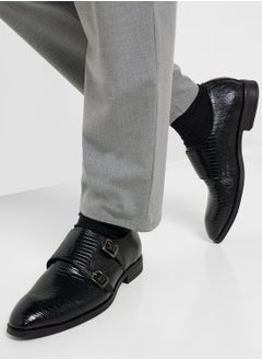 Robert Wood Snake Print Formal Monk Shoes  - Image 5