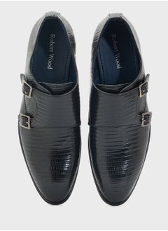 Robert Wood Snake Print Formal Monk Shoes  - Image 4