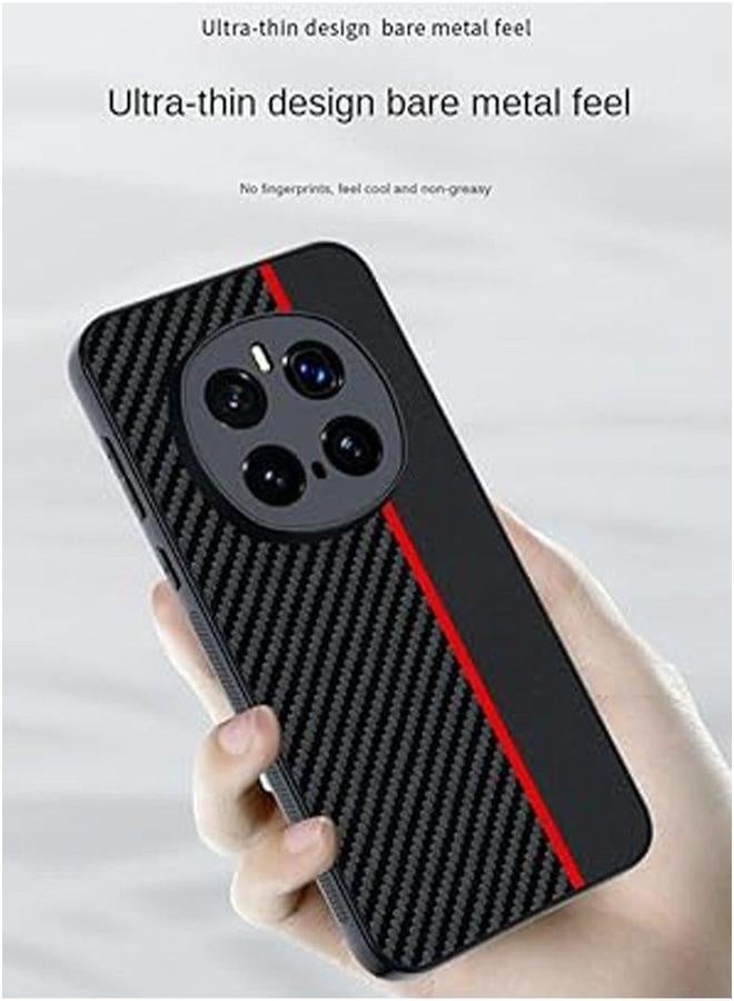 Case Compatible with Honor Magic 7 Pro Case, Carbon Fiber Texture Pattern Plain Leather Soft Bumper Lightweight Anti-Fall Shockproof Protective Cover - Image 3