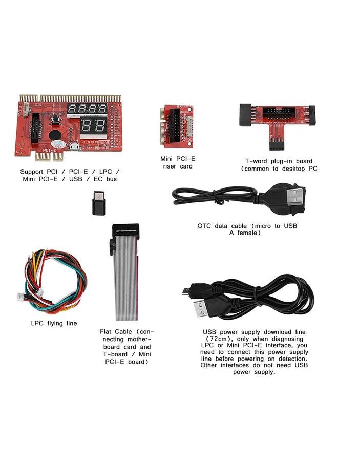 Thoraya - Motherboard PCI / USB / LPC PC Analyzer Diagnostic Card For Mobilephone Laptop Desktop - Image 1