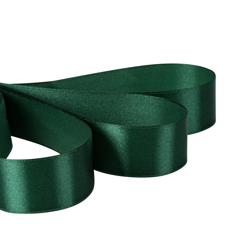 SDZMDL Dark Green Satin Ribbon for Gift Wrapping, 1 inchx50 Yards Solid Ribbon for Valentine's Day Bows, Floral Bouquets, Handmade Crafts & Party Decorations. - Image 2