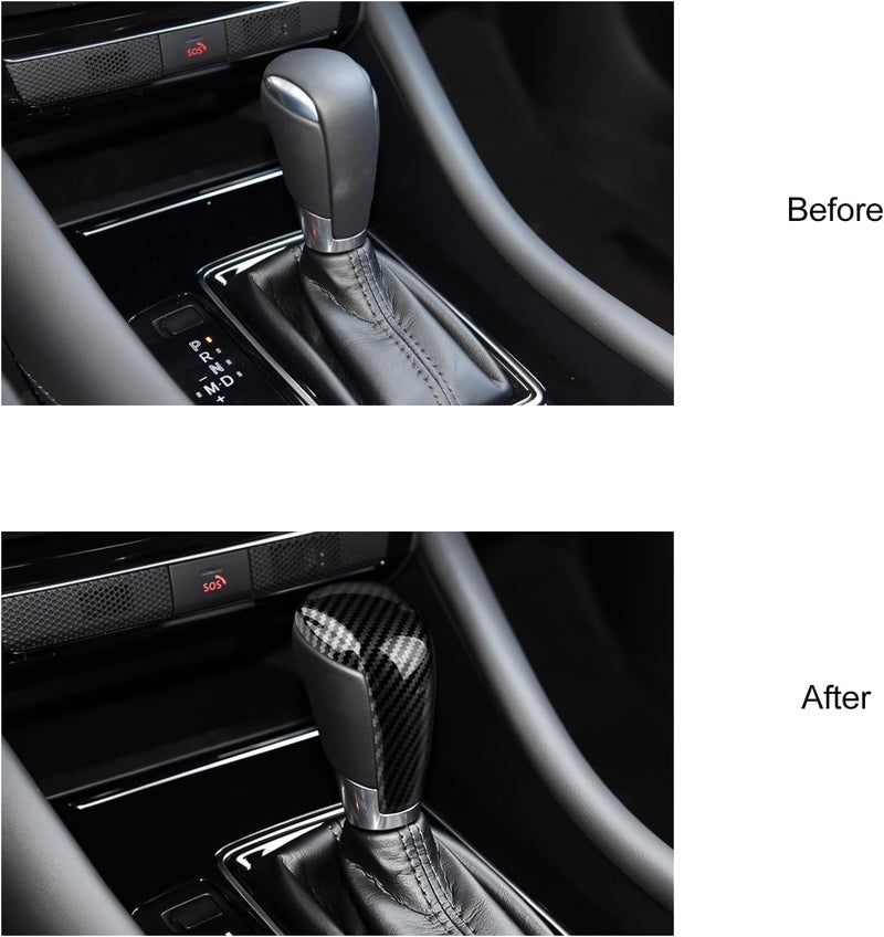 ANFOKAS متوافق مع مازدا CX-5 CX-9 CX-3 6 3 ملحقات غطاء مقبض نقل الحركة غطاء تزيين لوحة التروس ملصق ديكور داخلي رياضي - نمط ألياف الكربون - Image 5