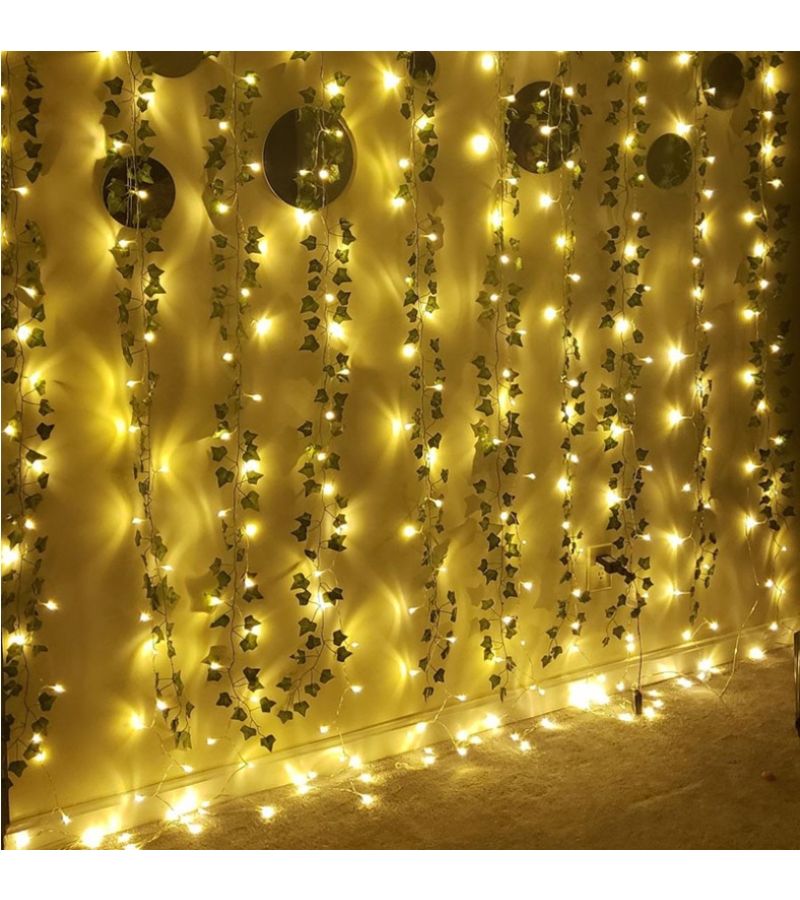 2pcs Ivy Vine With Warm Lights 2m Artificial Green Garland For Wedding Christmas Party Battery Decor - Image 4