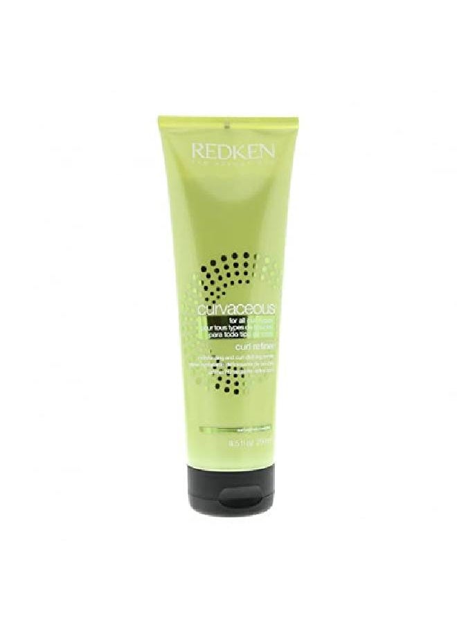 REDKEN - Curvaceous Curl Refiner Cream ; For Curly Hair ; Curl Defining Primer That Helps Control Frizz ; With Moringa Oil ; 85 Fl Oz - Image 1