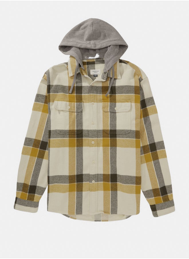 American Eagle - AE Super Soft Hooded Flannel - Image 1