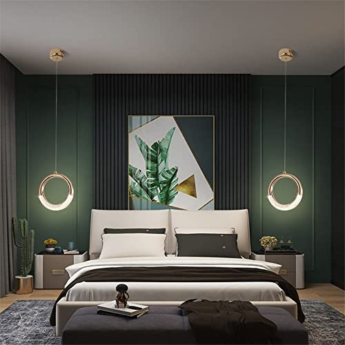 Harold Electricals Metal Half Moon Hanging Pendent Light Suitable for Bedroom, Living Room, Interior Design, Balcony - Pack of 2(Warm White Light) - Image 1