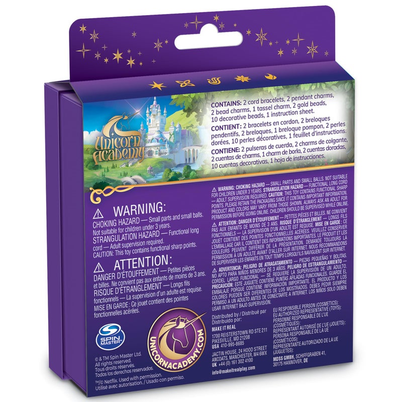 Make It Real: Unicorn Academy: Enchanted Charms Bracelet Kit - 20pc DIY Jewelry Craft, Make 2 Charm & Bead Bracelets, Netflix Series, Girls & Kids 8+ - Image 2