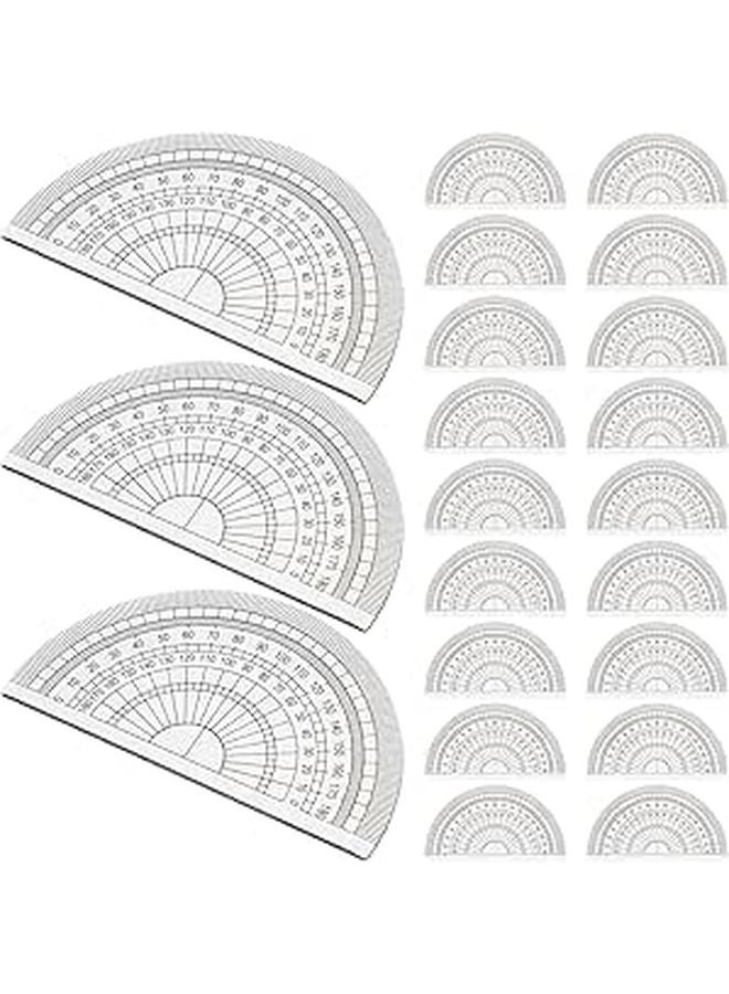 Half Circle 180 Degree Protractor 24 Pack Plastic Geometry Ruler School Office - Image 1