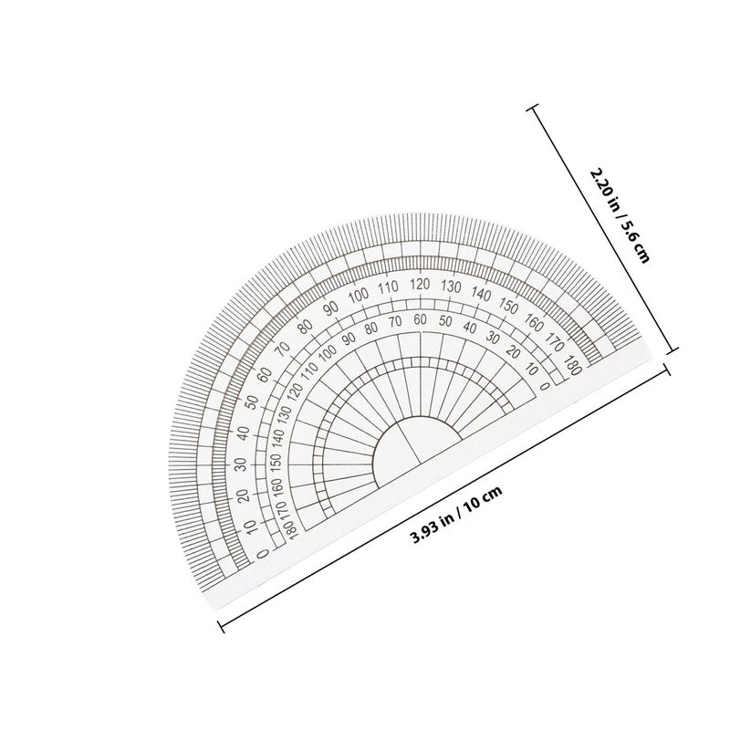 Half Circle 180 Degree Protractor 24 Pack Plastic Geometry Ruler School Office - Image 3
