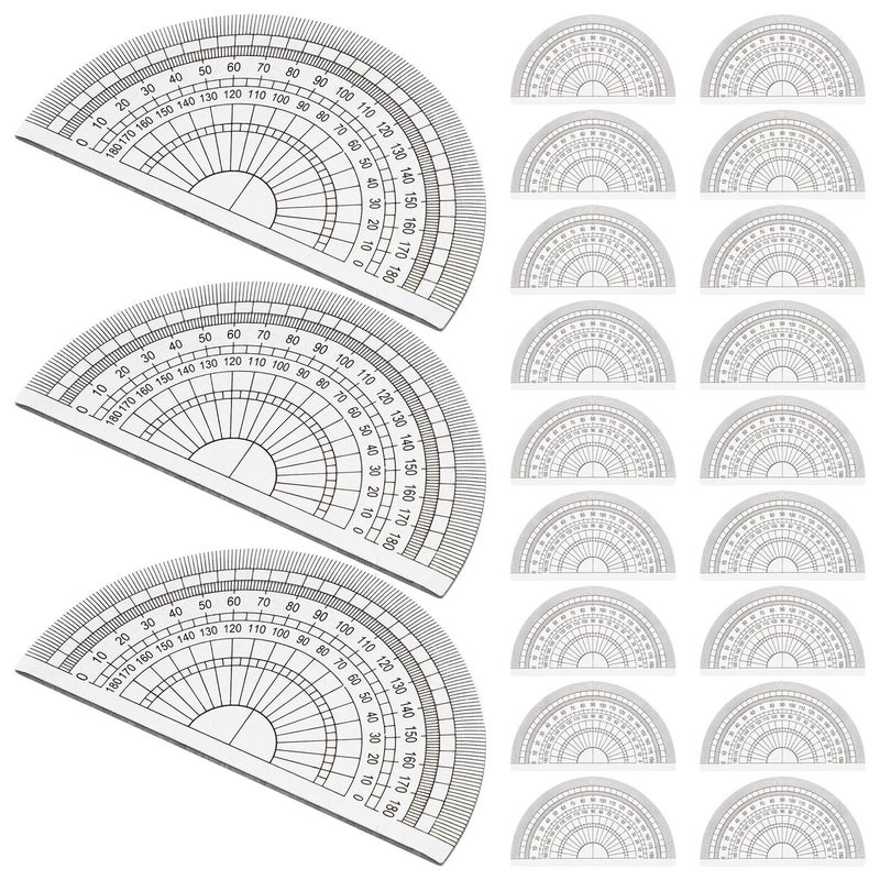 Half Circle 180 Degree Protractor 24 Pack Plastic Geometry Ruler School Office - Image 2