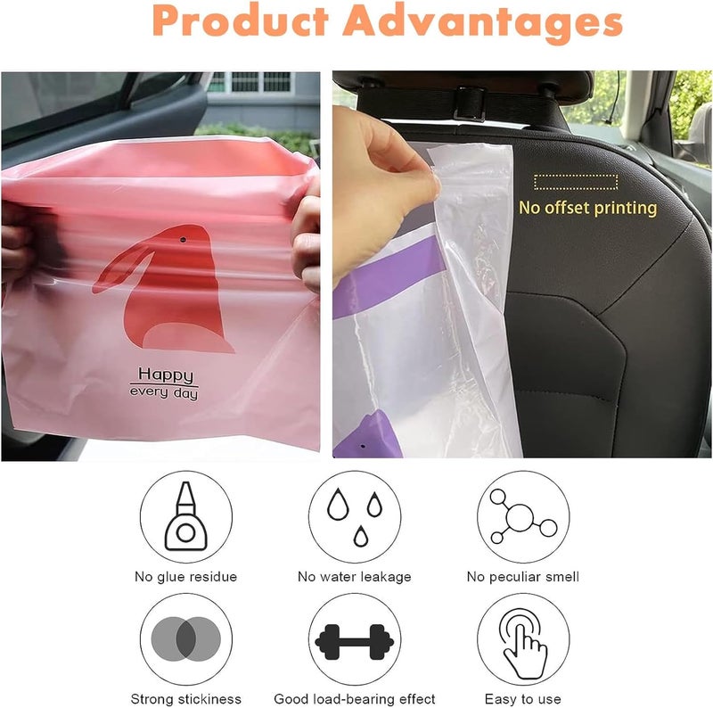 Inralimot 15 PCS Easy Stick-On Portable Car Trash Bag,Waterproof Leakproof Vomit Bags,Firm & Durable,Suitable for Cars,Camping,Travel,Kitchens,Bedrooms,Study Rooms,Office Spaces(yellow),1 Piece - Image 3