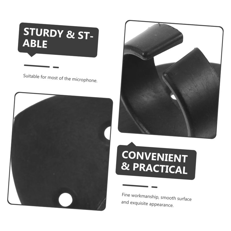 3 Pack Black Plastic Microphone Clips with Adhesive Backing Durable Holders for Stage Shows Interviews Music Performances - Image 4