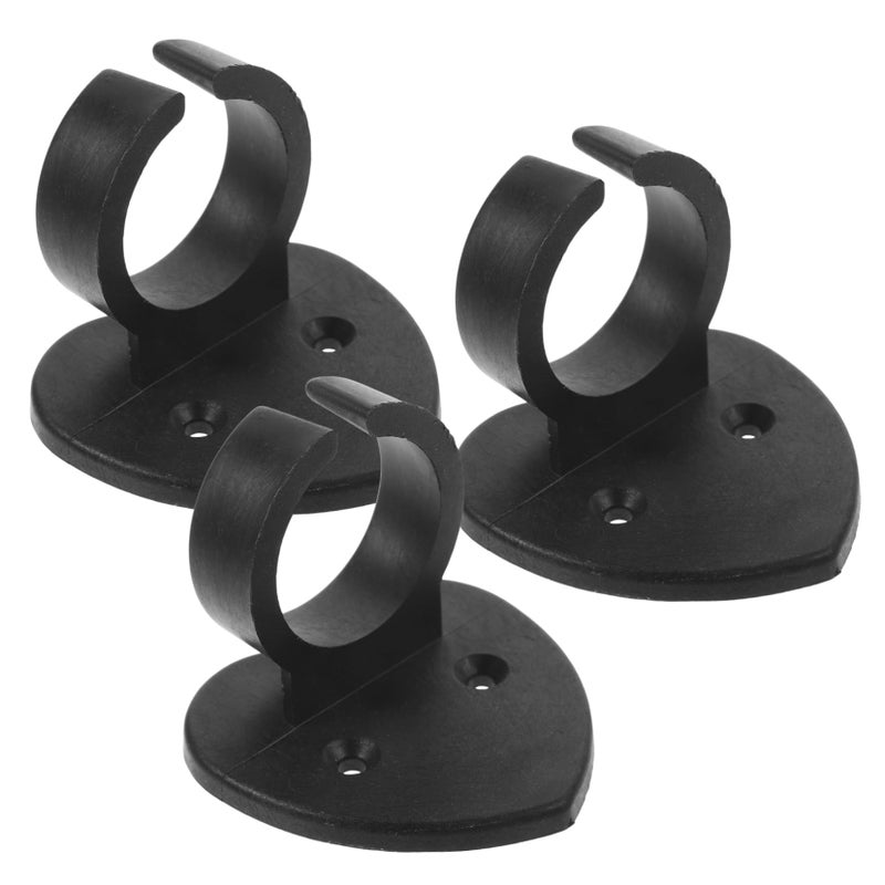 3 Pack Black Plastic Microphone Clips with Adhesive Backing Durable Holders for Stage Shows Interviews Music Performances - Image 2