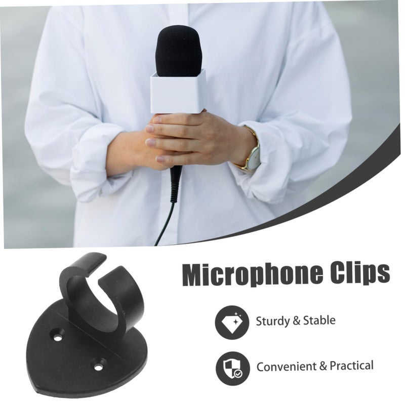 3 Pack Black Plastic Microphone Clips with Adhesive Backing Durable Holders for Stage Shows Interviews Music Performances - Image 5