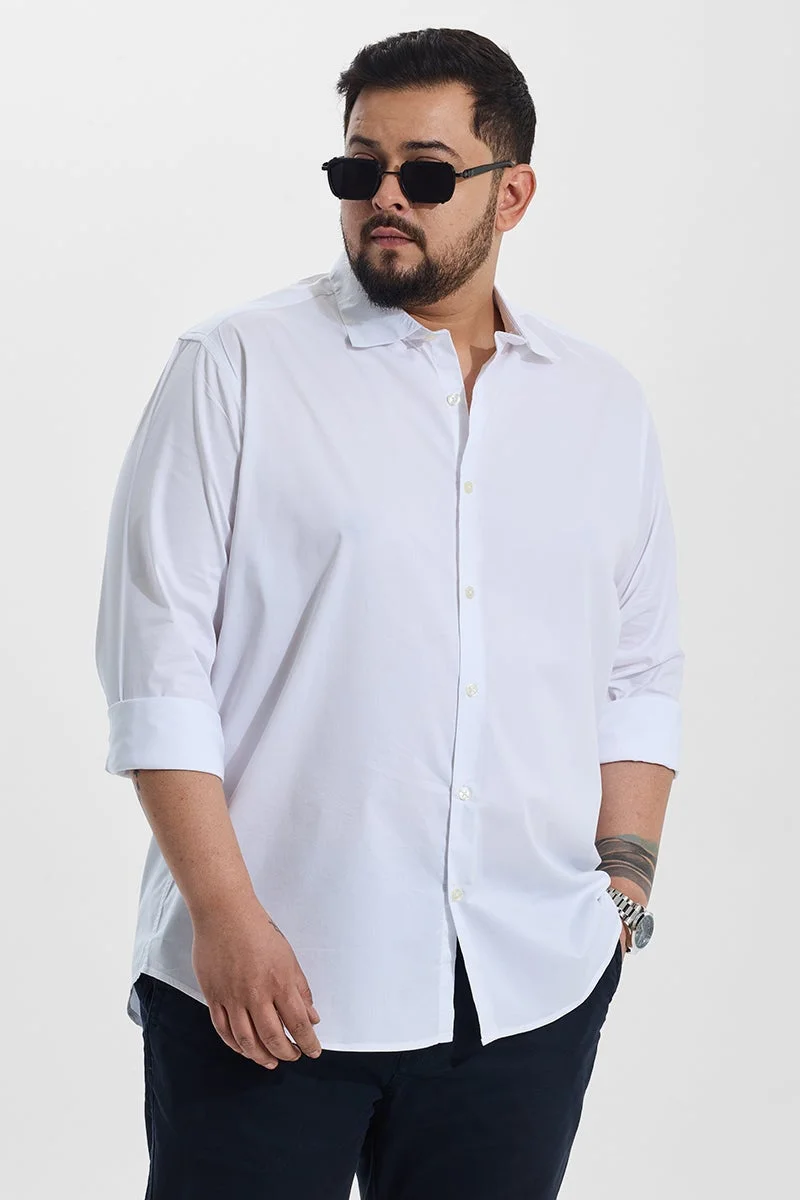 SNITCH White Regular Fit Plus Size Shirt