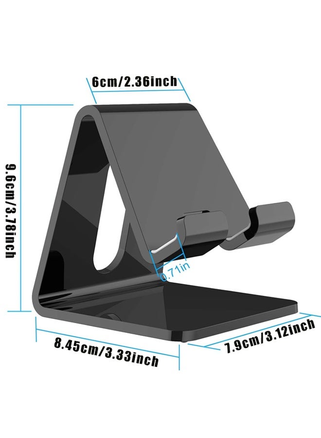 حامل هاتف أكريليك، تصميم مريح لهاتف Apple iPhone وSamsung Galaxy، متوافق مع شاشات مقاس 4-8 بوصة، أسود - Image 2