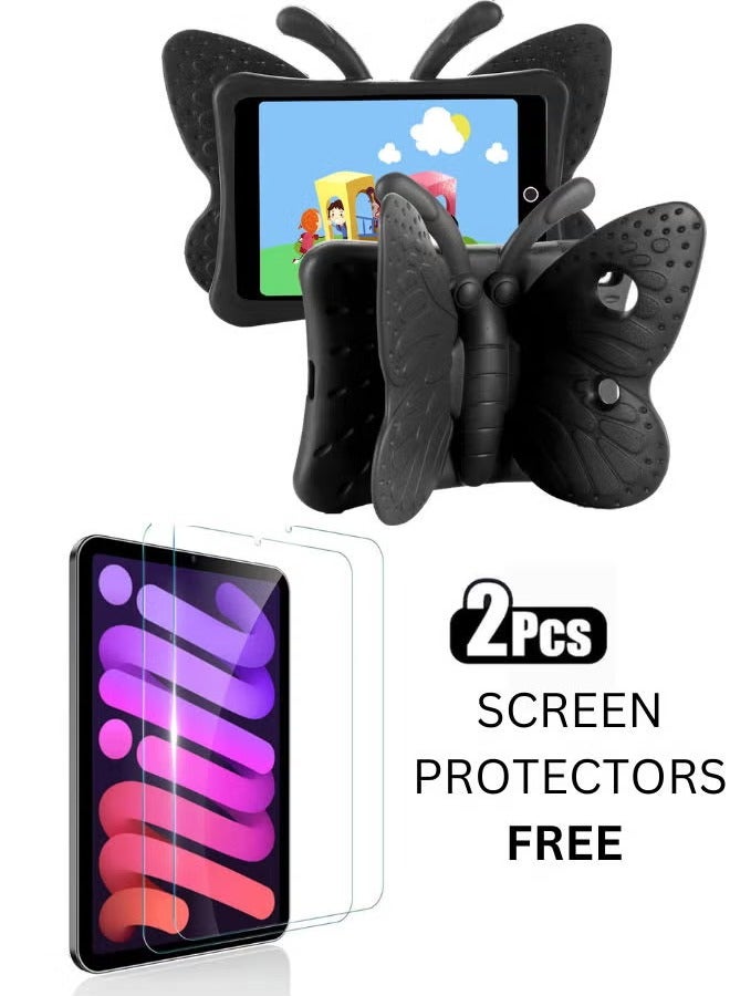 شوبي Butterfly case For iPad Mini 1/2/3/4/5 Case , EVA Light Weight Kid Proof Case IPad 7/8/9th10th 2022 Pro 11 Cover -BLUE With 2 FREE Screen Protectors 