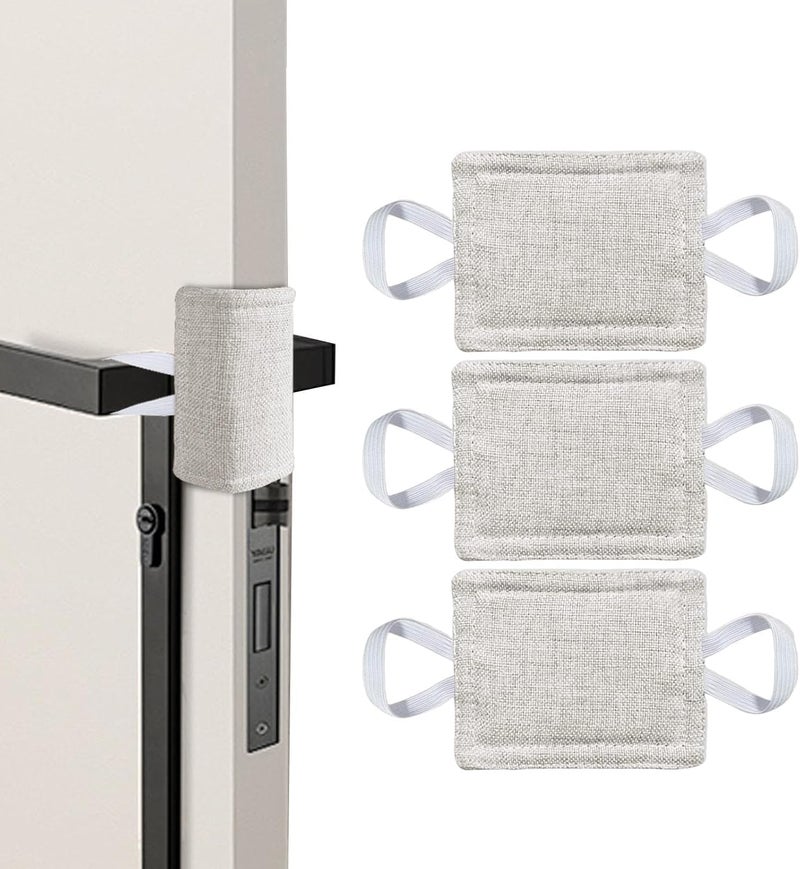 DHVSAM Door Silencer Quiet Door Closer Cushion, Padded Door Latch Cover for Nursery, Baby, Light Sleepers Noise Reduced Prevent from Locking for Toddler Safety - 4 x 3 inch, Natural Colored 2 Pic - Image 3