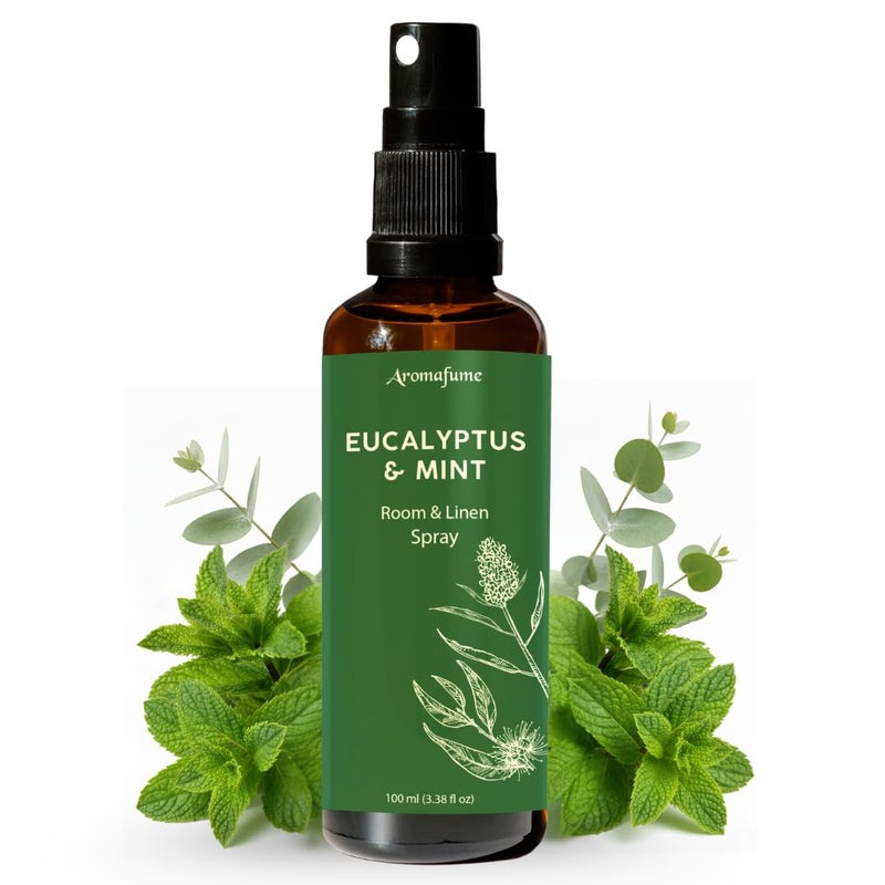 Aromafume Eucalyptus Mint Room Linen Pillow Spray by Aromafume 100ml338fl oz with Pure Eucalyptus Mint Essential Oil Aromatherapy Mist for Bedding Fabrics - Image 2