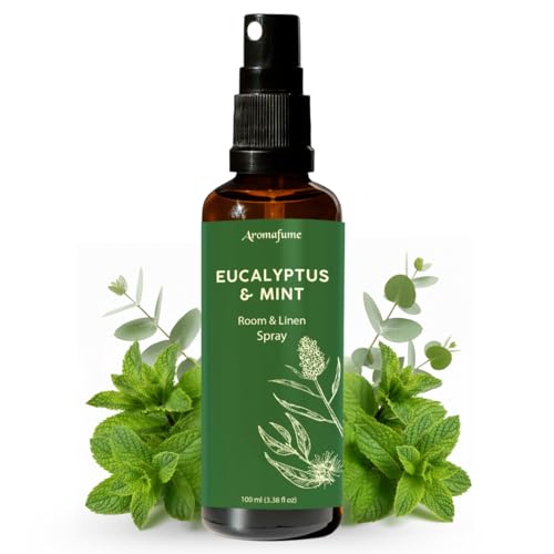 Aromafume Eucalyptus Mint Room Linen Pillow Spray by Aromafume 100ml338fl oz with Pure Eucalyptus Mint Essential Oil Aromatherapy Mist for Bedding Fabrics - Image 1