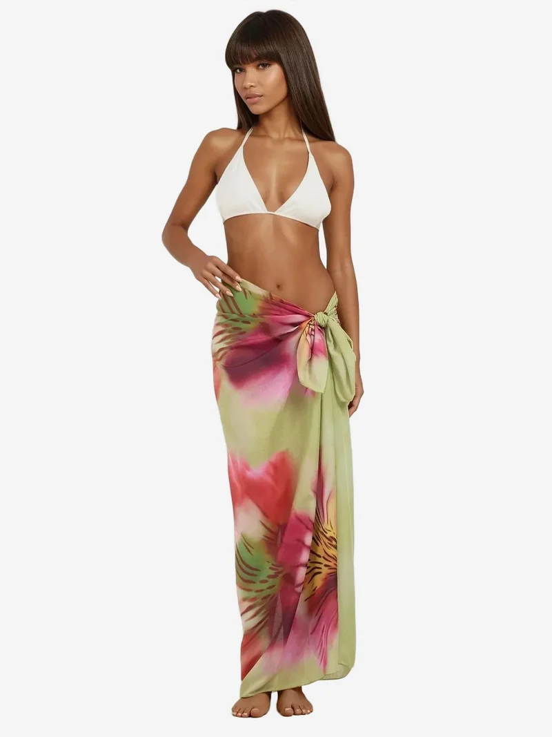 هيكاب غطاء شاطئ ماكسي مطبوع