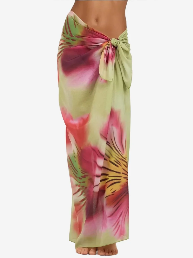 هيكاب غطاء شاطئ ماكسي مطبوع