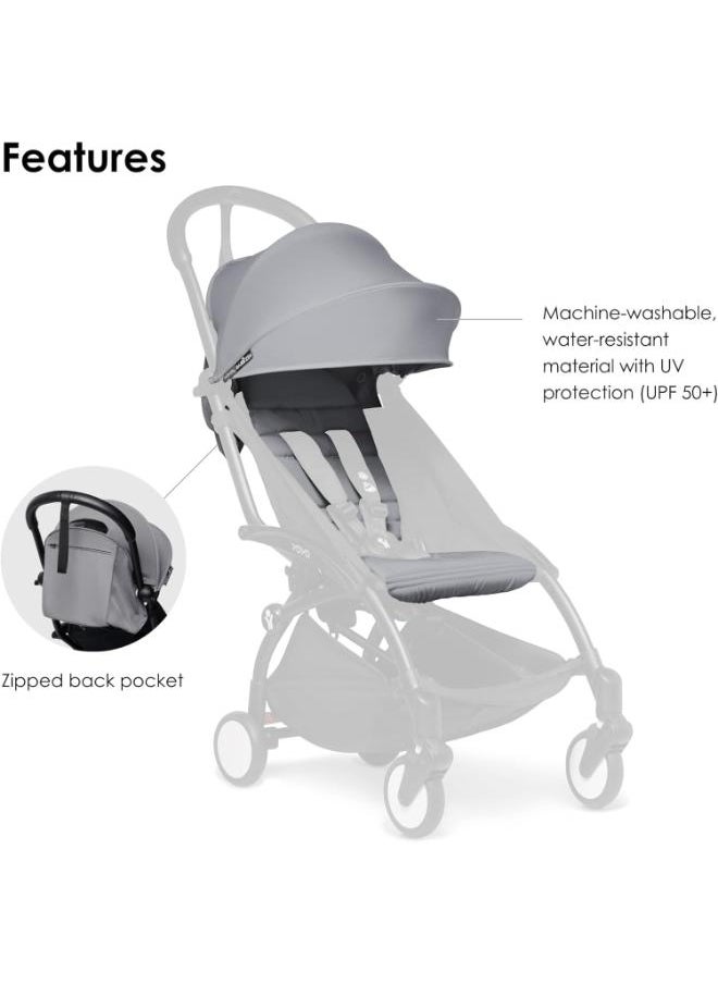 STOKKE - Yoyo 6+ Colour Pack Textiles Only Seat Cushion, Matching Canopy And Zipped Back Pocket Requires Baby Stroller Yoyo2 Frame - Stone - Image 1