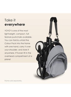 STOKKE Yoyo 6+ Colour Pack Textiles Only Seat Cushion, Matching Canopy And Zipped Back Pocket Requires Baby Stroller Yoyo2 Frame - Stone  - Image 3