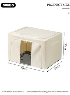 DUNISO 2Pcs Clothes Storage Bags, 66L Dust and Moisture Proof Storage Bins,Foldable Closet Organizers Storage Containers with Durable Handles Thick Fabric for Blanket Comforter Clothing Bedding  - Image 4