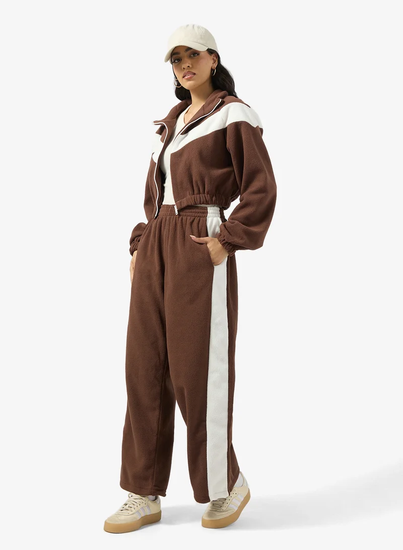 جينجر Zip Up Fleece Colorblock Tracksuit