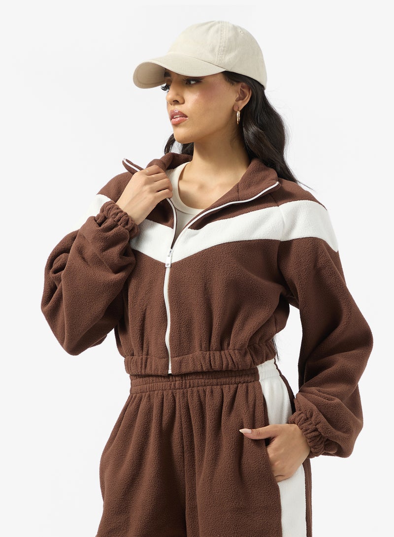Ginger Zip Up Fleece Colorblock Tracksuit - Image 3