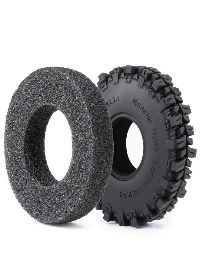MOHERO 4Pcs 1.1 Tires - 64mm All Terrain Soft Sticky Tires for 1/18 TRX4M 1/24 SCX24 RC Crawlers Car Upgrade Parts(Style B) - Image 2
